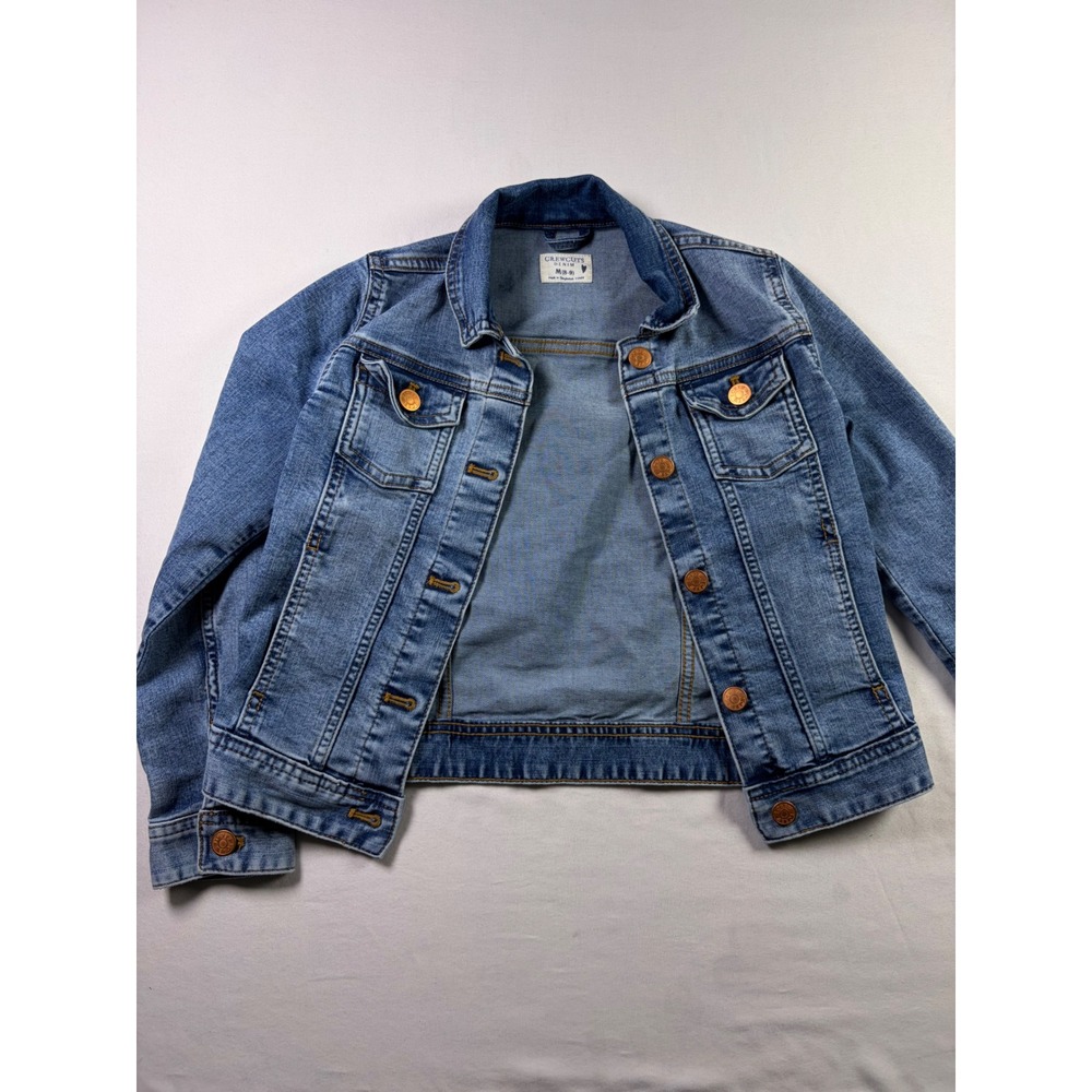 Crewcuts Denim Jacket Classic Trucker Medium Wash Layering Rugged Girls M